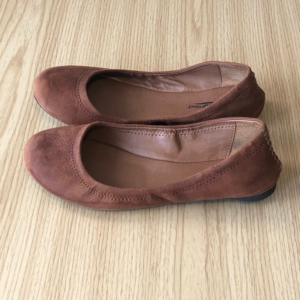 Lucky Brand Erin Slip On Brown Flats Leather Summer Size 7M.